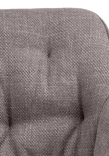 ACT NORDIC Brooke spisebordsstol, m. armln og syninger - grbrun stof og sort stl