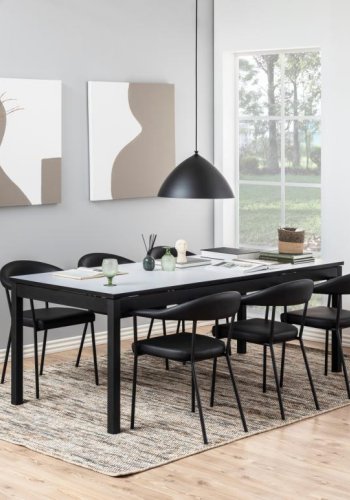 ACT NORDIC Ava spisebordsstol, m. armln - sort PU og sort stl