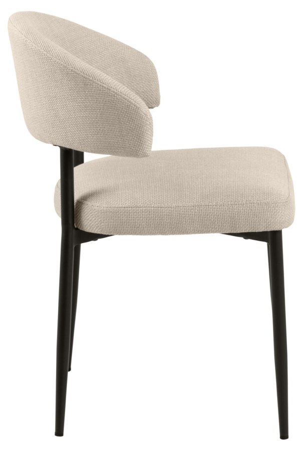 ACT NORDIC Edina spisebordsstol - beige stof og sort stl