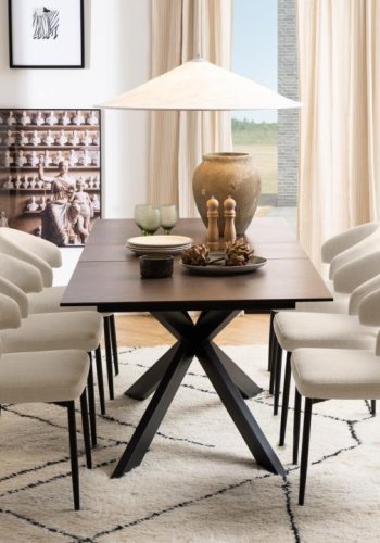 ACT NORDIC Edina spisebordsstol - beige stof og sort stl