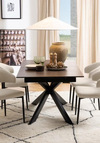 ACT NORDIC Edina spisebordsstol - beige stof og sort stl