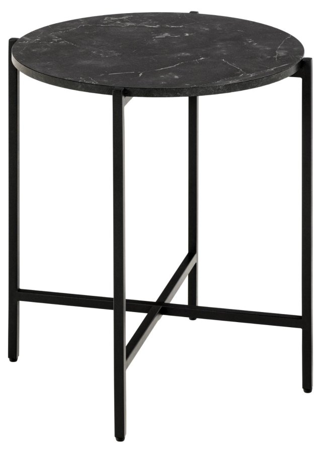 ACT NORDIC Lamoine hjrnebord, rund - sort Izmir melamin og sort stl (40)