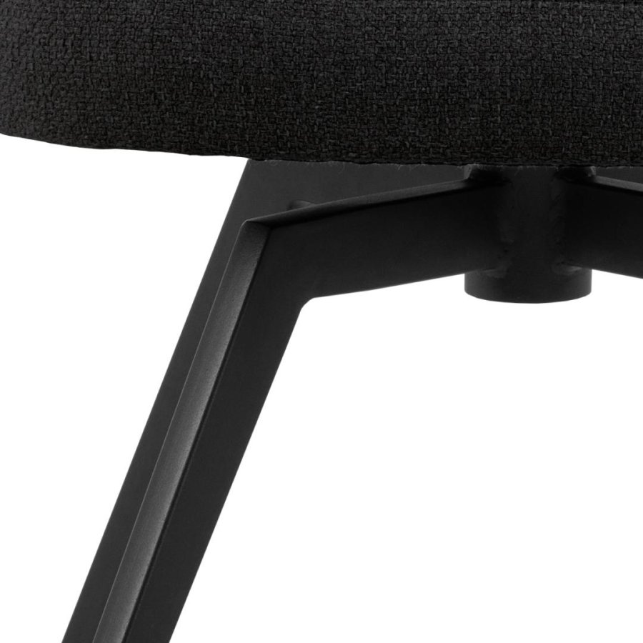 ACT NORDIC Darlene spisebordsstol, m. armln, drejefunktion, retur drej - antracitgr stof/sort stl