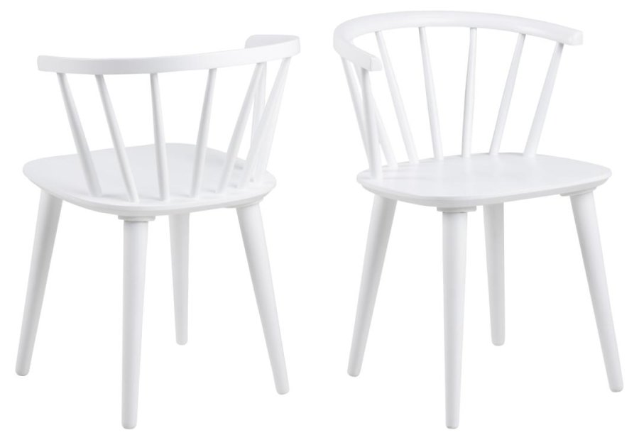 ACT NORDIC Ida spisebordsstol, m. armln - hvid gummitr