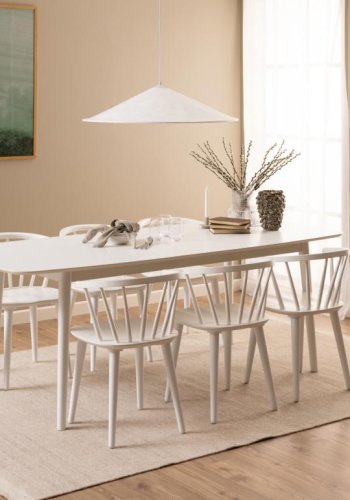 ACT NORDIC Ida spisebordsstol, m. armln - hvid gummitr