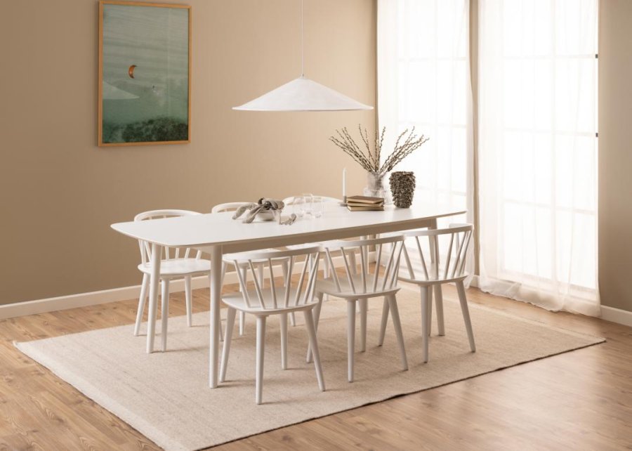 ACT NORDIC Ida spisebordsstol, m. armln - hvid gummitr