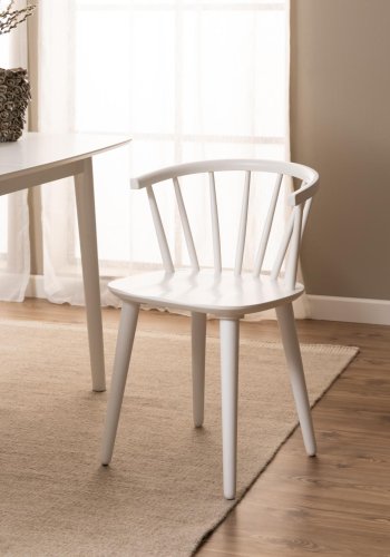 ACT NORDIC Ida spisebordsstol, m. armln - hvid gummitr