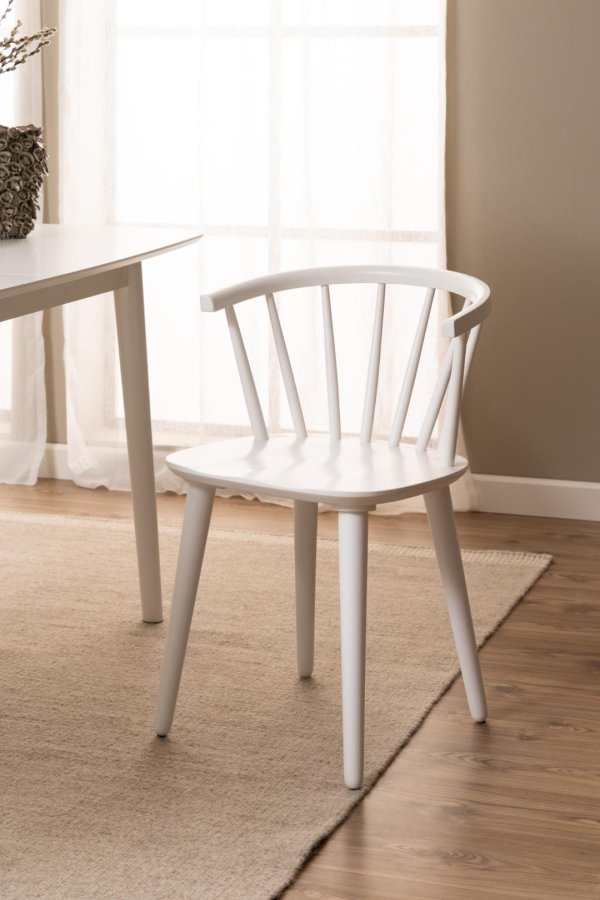 ACT NORDIC Ida spisebordsstol, m. armln - hvid gummitr