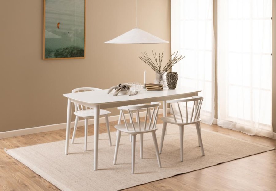 ACT NORDIC Ida spisebordsstol, m. armln - hvid gummitr