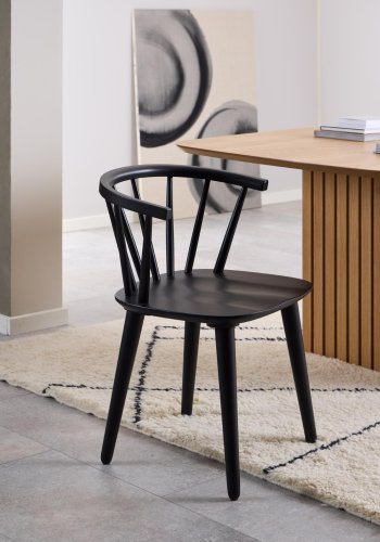 ACT NORDIC Ida spisebordsstol, m. armln - mat sort gummitr