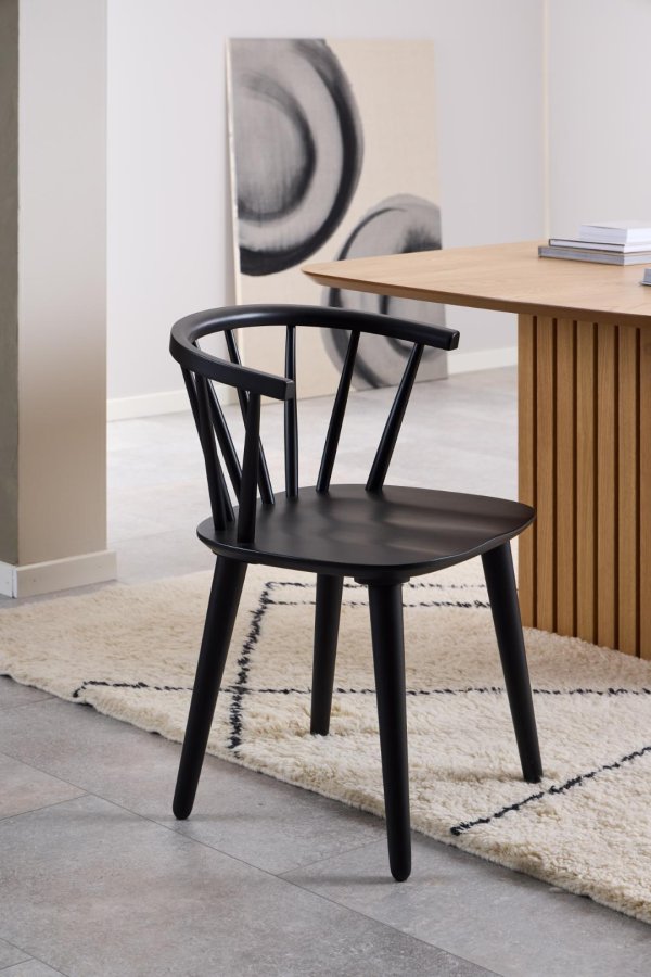 ACT NORDIC Ida spisebordsstol, m. armln - mat sort gummitr