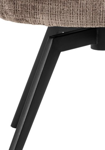 ACT NORDIC Darlene spisebordsstol, m. armln, drejefunktion, retur drej - stvbrun stof og sort stl