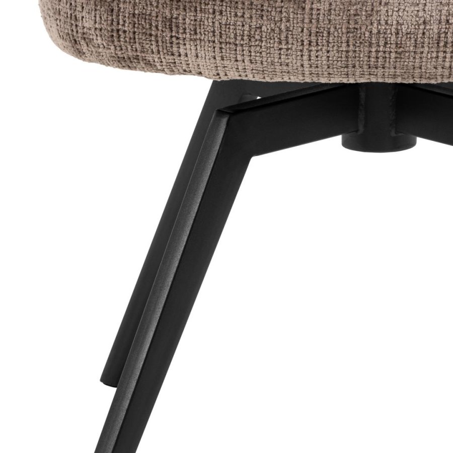 ACT NORDIC Darlene spisebordsstol, m. armln, drejefunktion, retur drej - stvbrun stof og sort stl