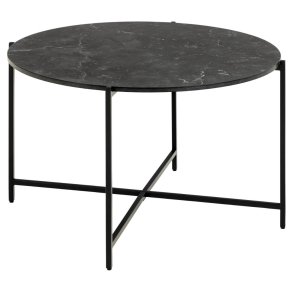 ACT NORDIC Lamoine sofabord, rund - sort Izmir melamin og sort stl (70)
