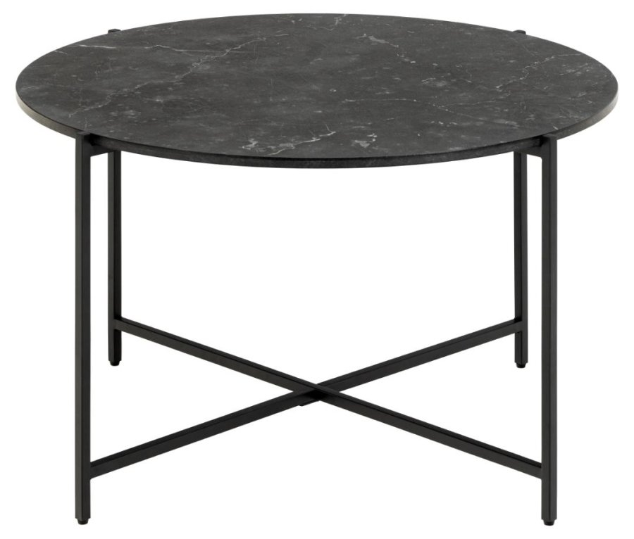 ACT NORDIC Lamoine sofabord, rund - sort Izmir melamin og sort stl (70)
