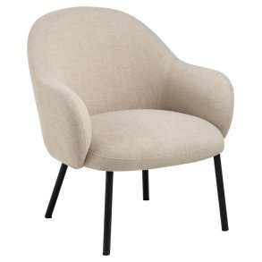 ACT NORDIC Spencer loungestol, m. armln - beige stof og sort stl
