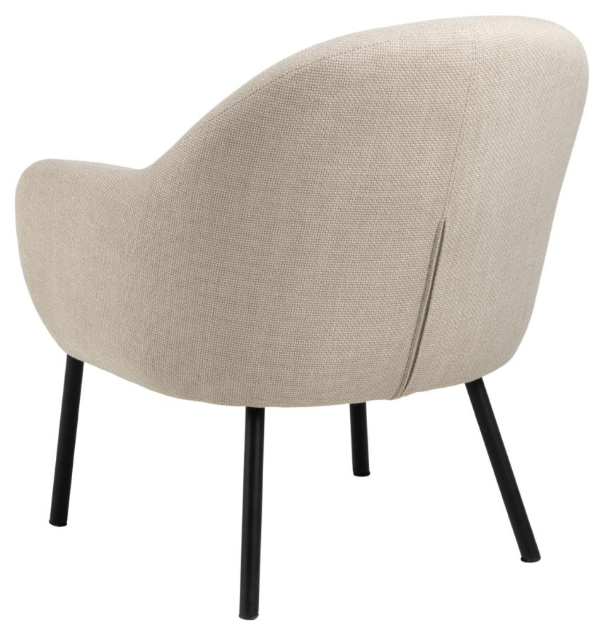 ACT NORDIC Spencer loungestol, m. armln - beige stof og sort stl