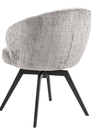 ACT NORDIC Darlene spisebordsstol, m. armln, drejefunktion, retur drej - gr stof og sort stl