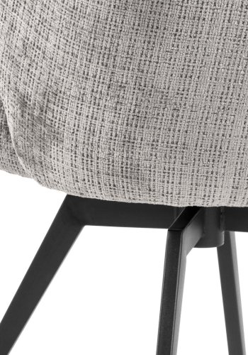 ACT NORDIC Darlene spisebordsstol, m. armln, drejefunktion, retur drej - gr stof og sort stl