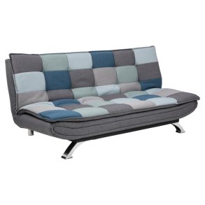 ACT NORDIC Faith sovesofa, m. click & clack - multifarvet/gr patchwork stof og krom stl (196x98)