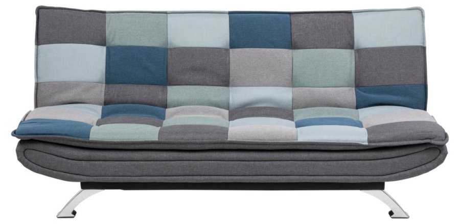 ACT NORDIC Faith sovesofa, m. click & clack - multifarvet/gr patchwork stof og krom stl (196x98)