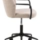 ACT NORDIC Patricia skrivebordsstol, m. armln, hjul, drejefunktion - beige stof og sort stl