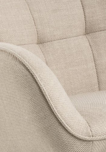 ACT NORDIC Redding hvilestol, m. armln, tuftinger og firkantede syninger - beige stof og sort stl