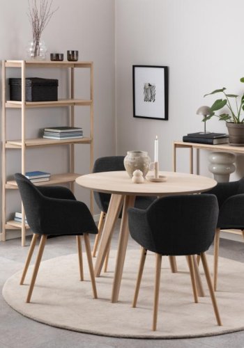 ACT NORDIC Townsville spisebord, rund hvidpigmenteret egefiner og hvidpigmenteret eg (100)