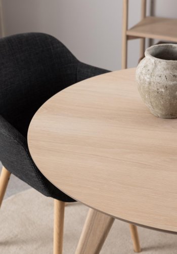 ACT NORDIC Townsville spisebord, rund hvidpigmenteret egefiner og hvidpigmenteret eg (100)