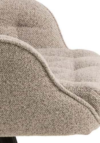 ACT NORDIC Erik skrivebordsstol, m. armln, hjul, drejefunktion - beige stof og sort stl