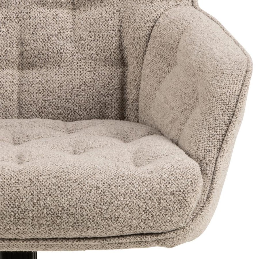 ACT NORDIC Erik skrivebordsstol, m. armln, hjul, drejefunktion - beige stof og sort stl