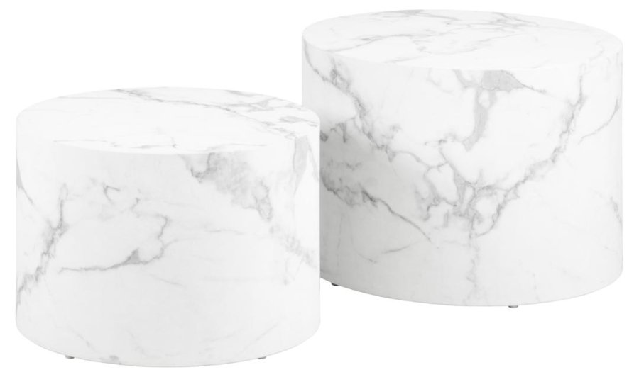 ACT NORDIC Dice sofabord, rund - hvid marmor Carrara ru papir (58) (st med 2)
