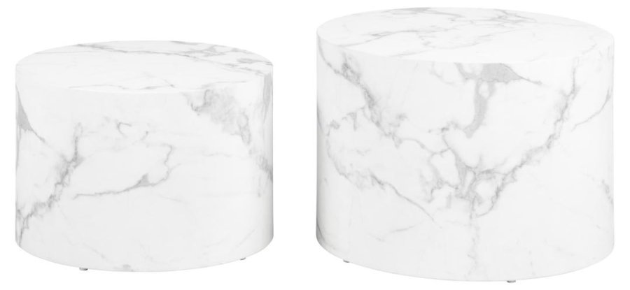 ACT NORDIC Dice sofabord, rund - hvid marmor Carrara ru papir (58) (st med 2)