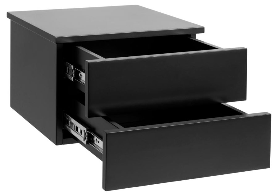 ACT NORDIC Avignon vghngt natbord, m. 2 skuffer - sort MDF (37x32)