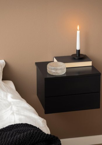 ACT NORDIC Avignon vghngt natbord, m. 2 skuffer - sort MDF (37x32)