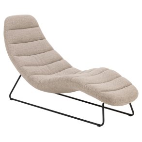 ACT NORDIC Chaplin chaiselong - beige stof og sort stl (63x156)