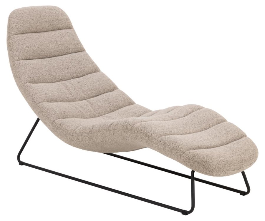 ACT NORDIC Chaplin chaiselong - beige stof og sort stl (63x156)