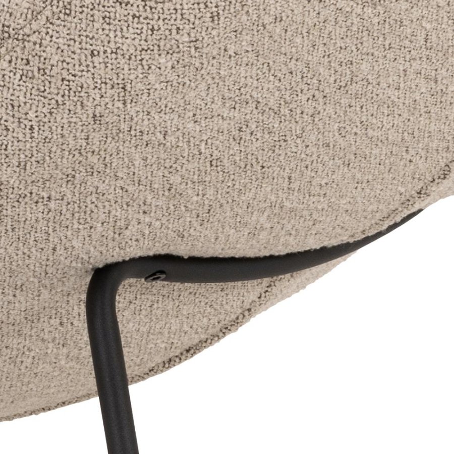 ACT NORDIC Chaplin chaiselong - beige stof og sort stl (63x156)