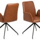 ACT NORDIC Naya spisebordsstol, m. armln og drejefunktion - retro cognac PU og sort stl