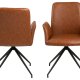 ACT NORDIC Naya spisebordsstol, m. armln og drejefunktion - retro cognac PU og sort stl