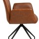 ACT NORDIC Naya spisebordsstol, m. armln og drejefunktion - retro cognac PU og sort stl