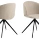 ACT NORDIC Ella spisebordsstol, m. drejefunktion - beige stof og sort stl
