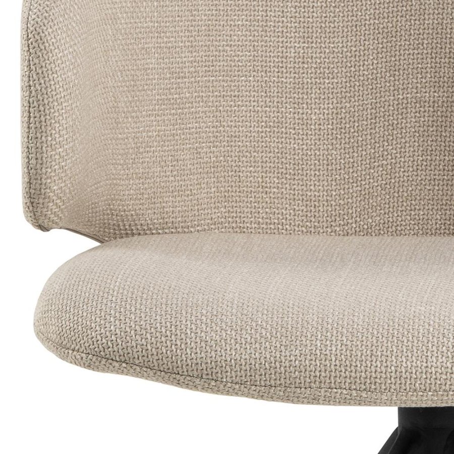 ACT NORDIC Ella spisebordsstol, m. drejefunktion - beige stof og sort stl