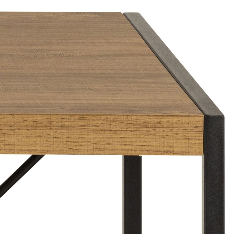 ACT NORDIC Bahamas skrivebord, rektangulr - mat rustik eg ru melamin og sort (120x60)