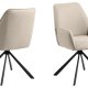 ACT NORDIC Glenda spisebordsstol, m. armln og drejefunktion - beige stof og sort stl