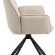 ACT NORDIC Glenda spisebordsstol, m. armln og drejefunktion - beige stof og sort stl
