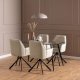 ACT NORDIC Glenda spisebordsstol, m. armln og drejefunktion - beige stof og sort stl