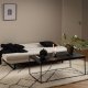 ACT NORDIC Arbonne sovesofa, m. horisontal syning - beige stof og sort stl (200x124)