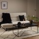 ACT NORDIC Arbonne sovesofa, m. horisontal syning - beige stof og sort stl (200x124)
