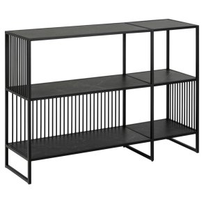 ACT NORDIC Strington reol, m. 2 hylder - mat sort Izmir ru melamin og mat sort stl